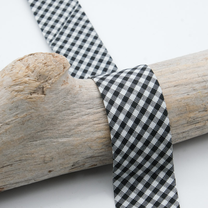 30MM black Vichy bias tape